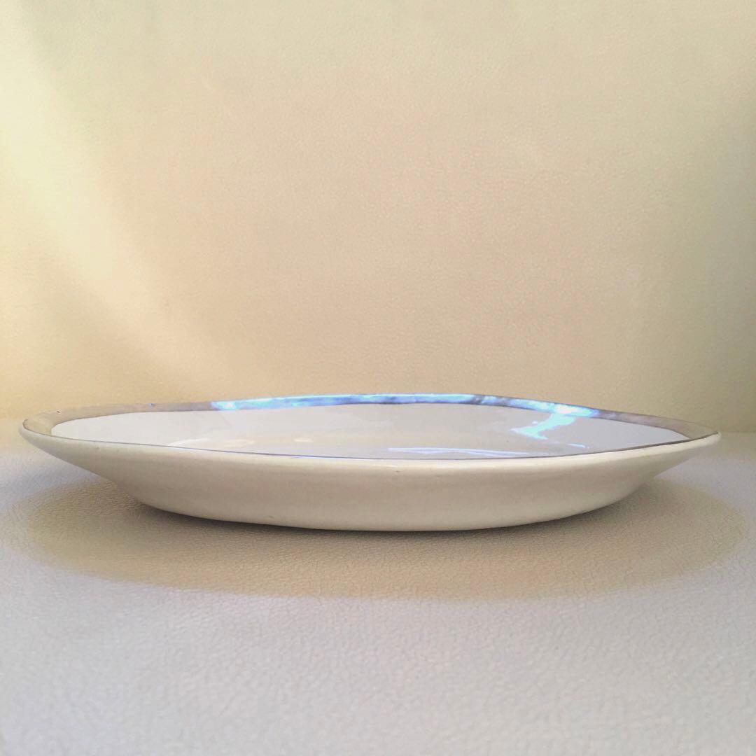 新品⭐️未使用 中囿義光さん 銀彩プレート2枚セット ホワイト＆グレー