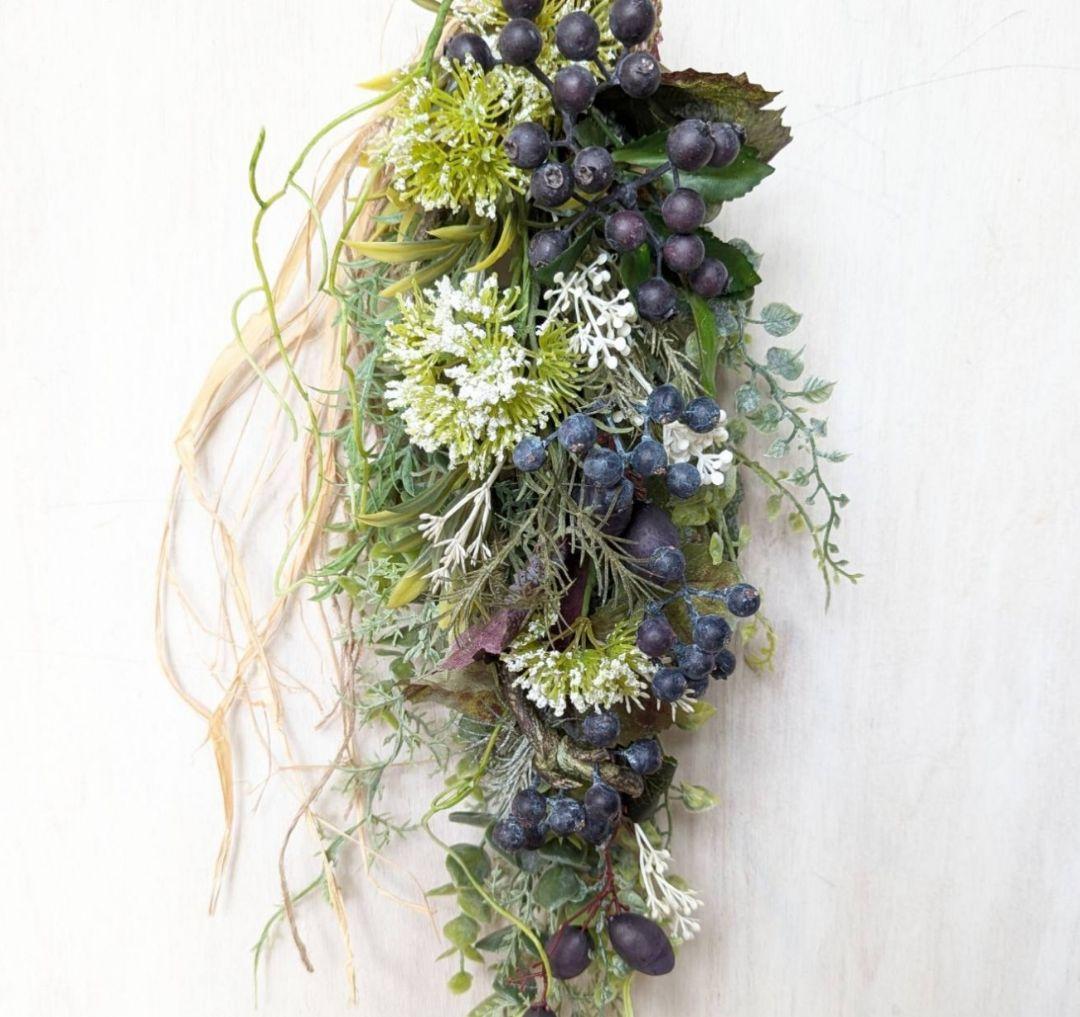 専用＊naturalブルーベリー＆オリーブ　フェイクスワッグ