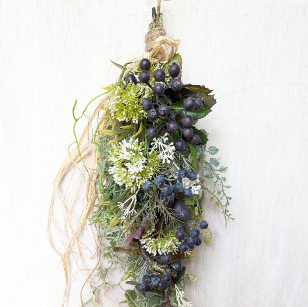 専用＊naturalブルーベリー＆オリーブ　フェイクスワッグ