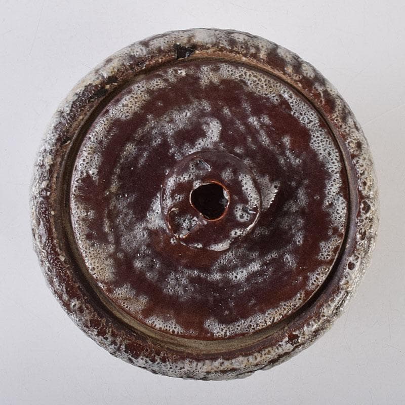 北大路魯山人作 鼠志野 花文 水指 銘寶舟 共布 清水公照