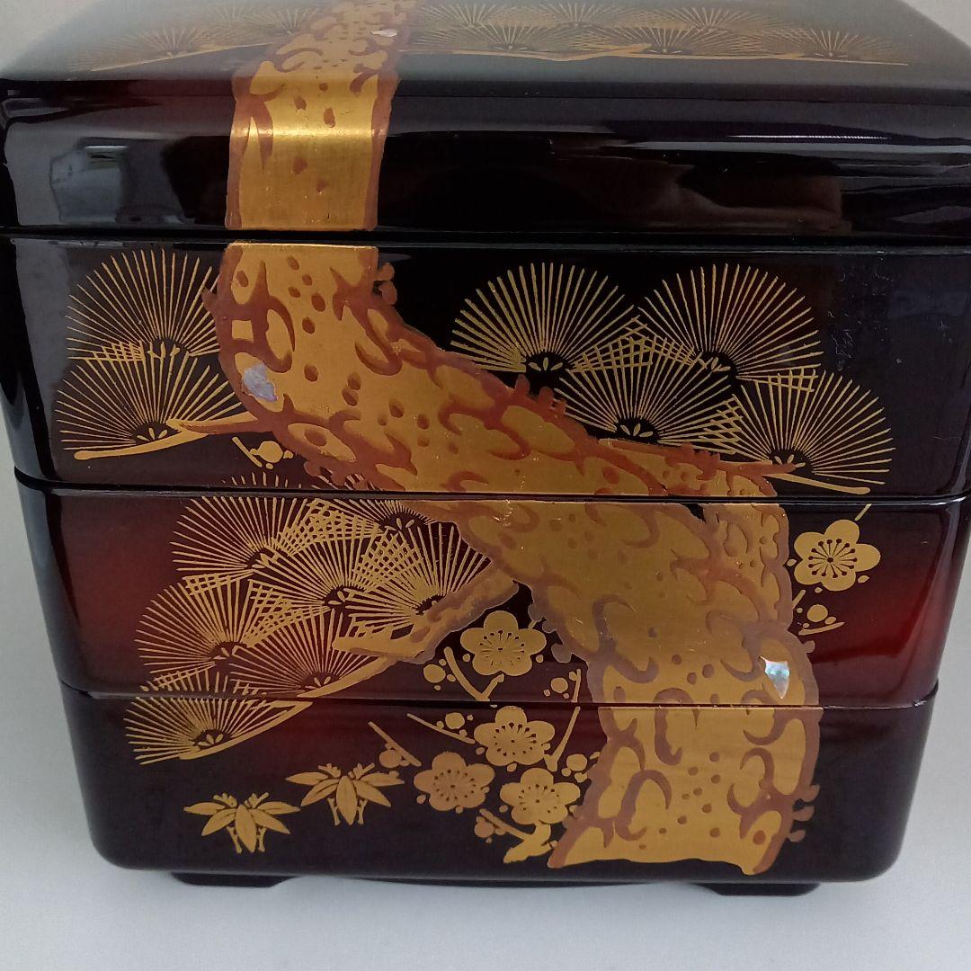 螺鈿　お重箱　松竹梅柄