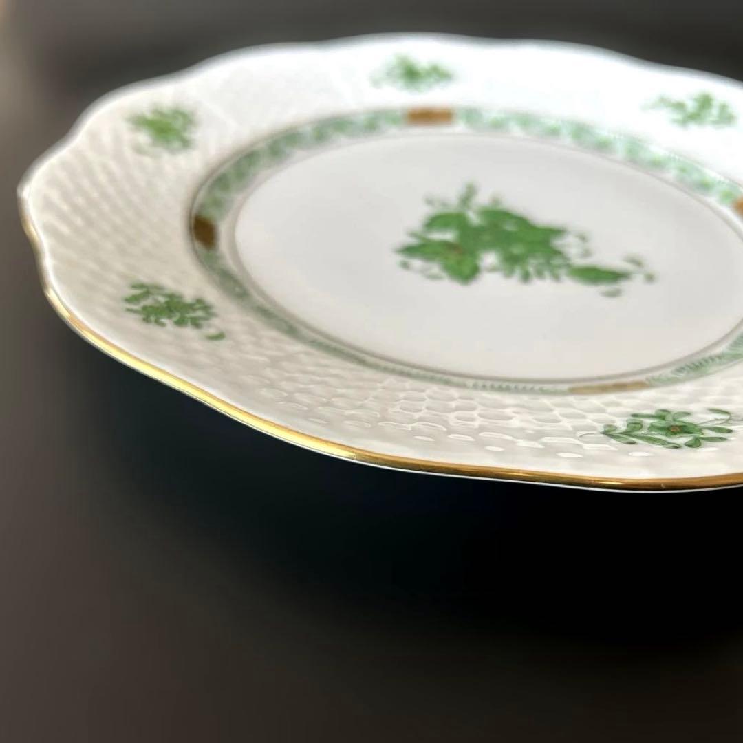 ヘレンド アポニーグリーン プレート 20.5cm 2枚セット