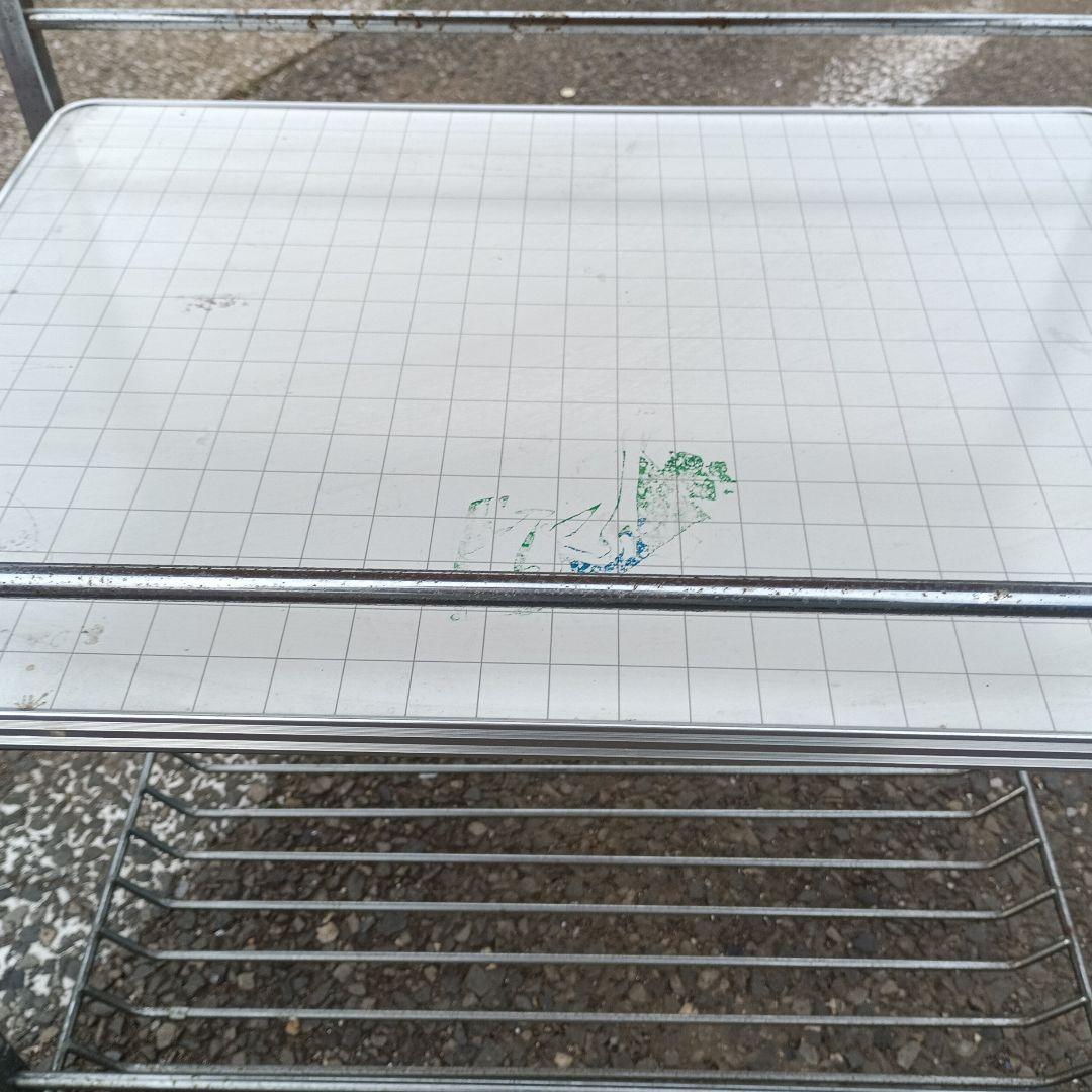 ４７０３）昭和レトロ　ワイエスのキッチンワゴン 格子模様　高圧メラミン