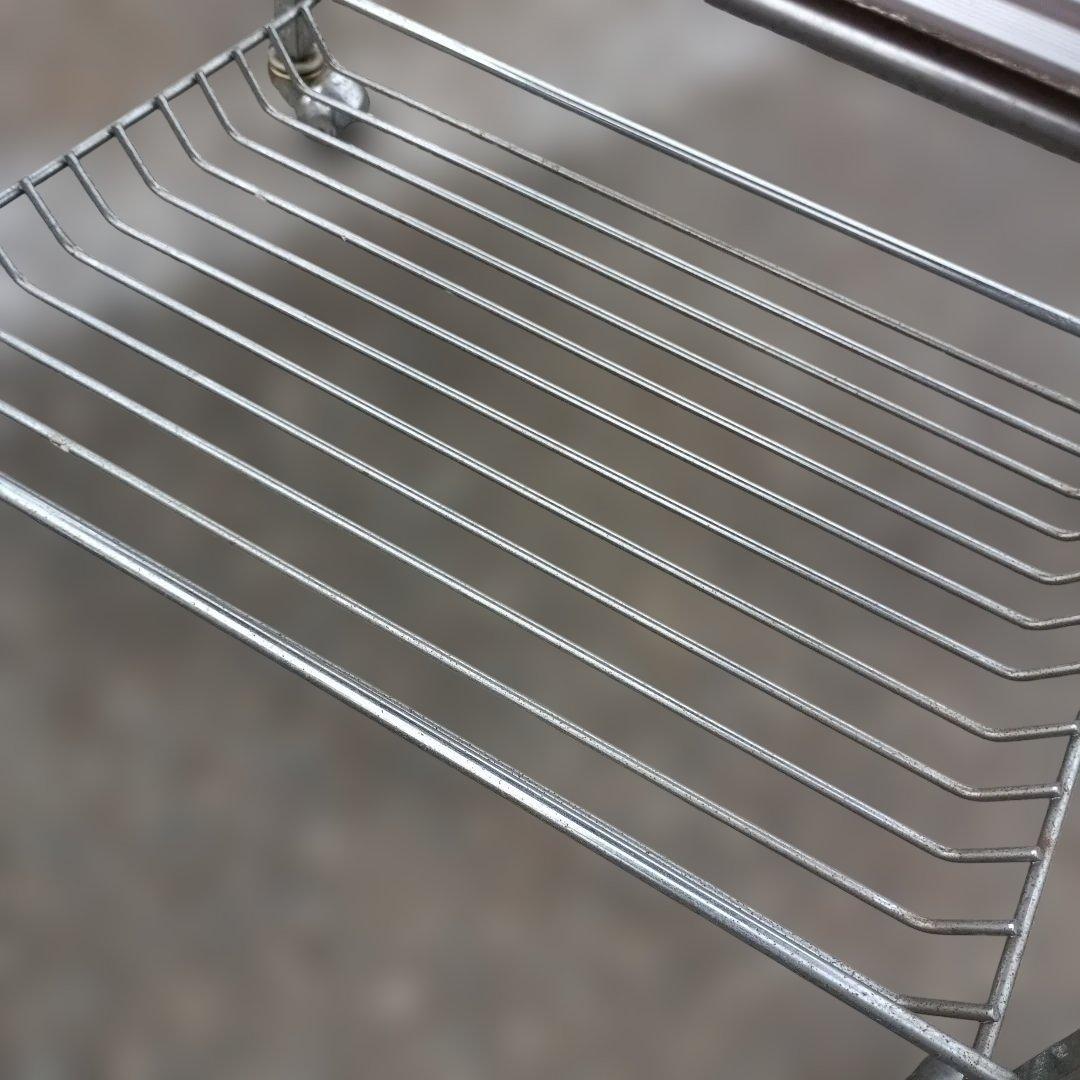 ４７０３）昭和レトロ　ワイエスのキッチンワゴン 格子模様　高圧メラミン