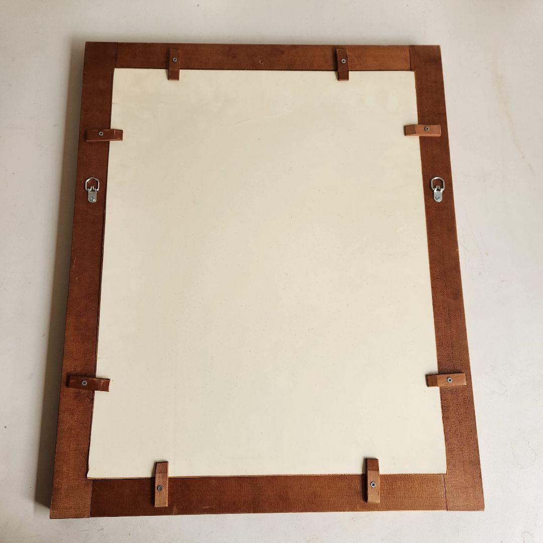ヴィンテージ　木製フレーム　ウォールミラー 壁掛け鏡 天然木 鏡