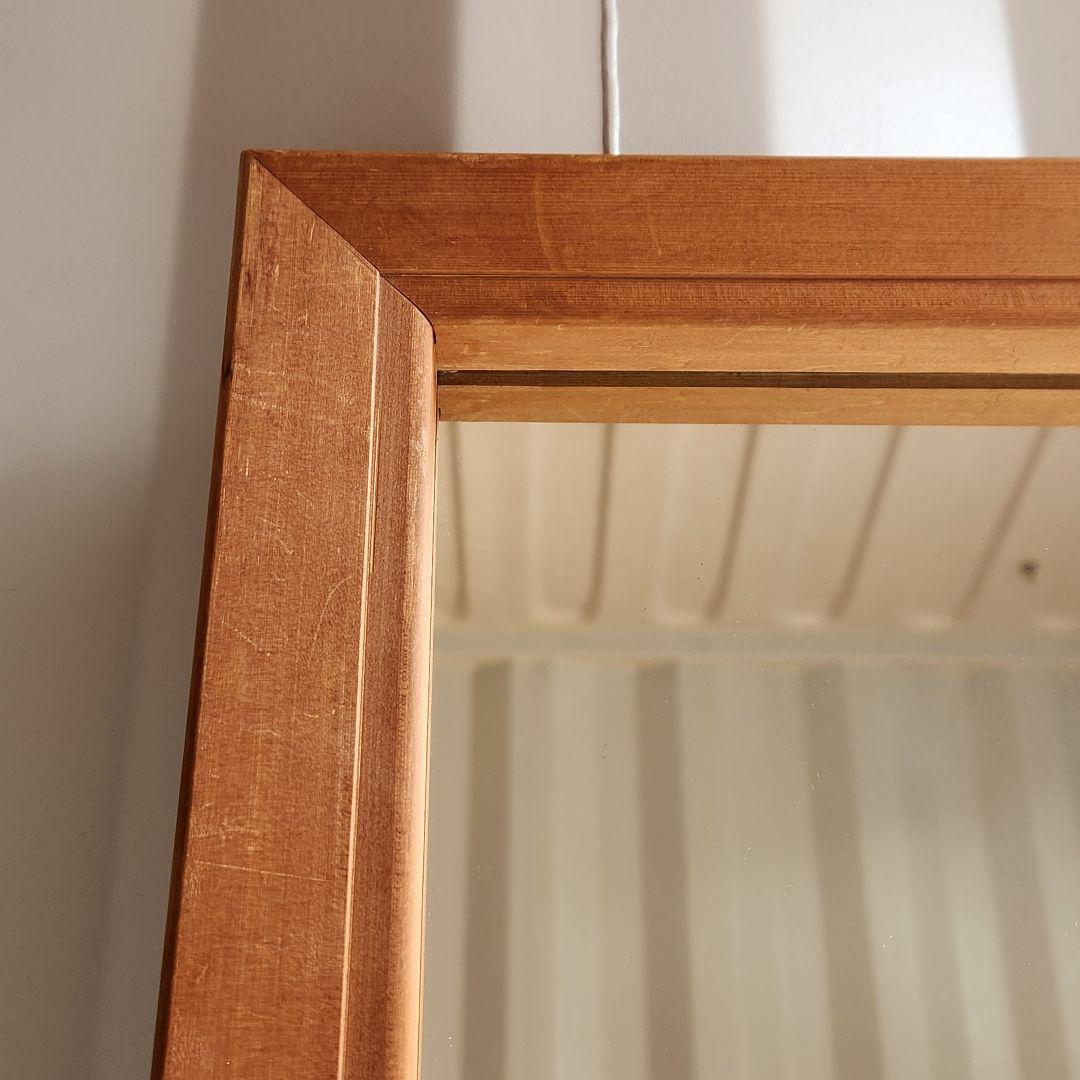 ヴィンテージ　木製フレーム　ウォールミラー 壁掛け鏡 天然木 鏡