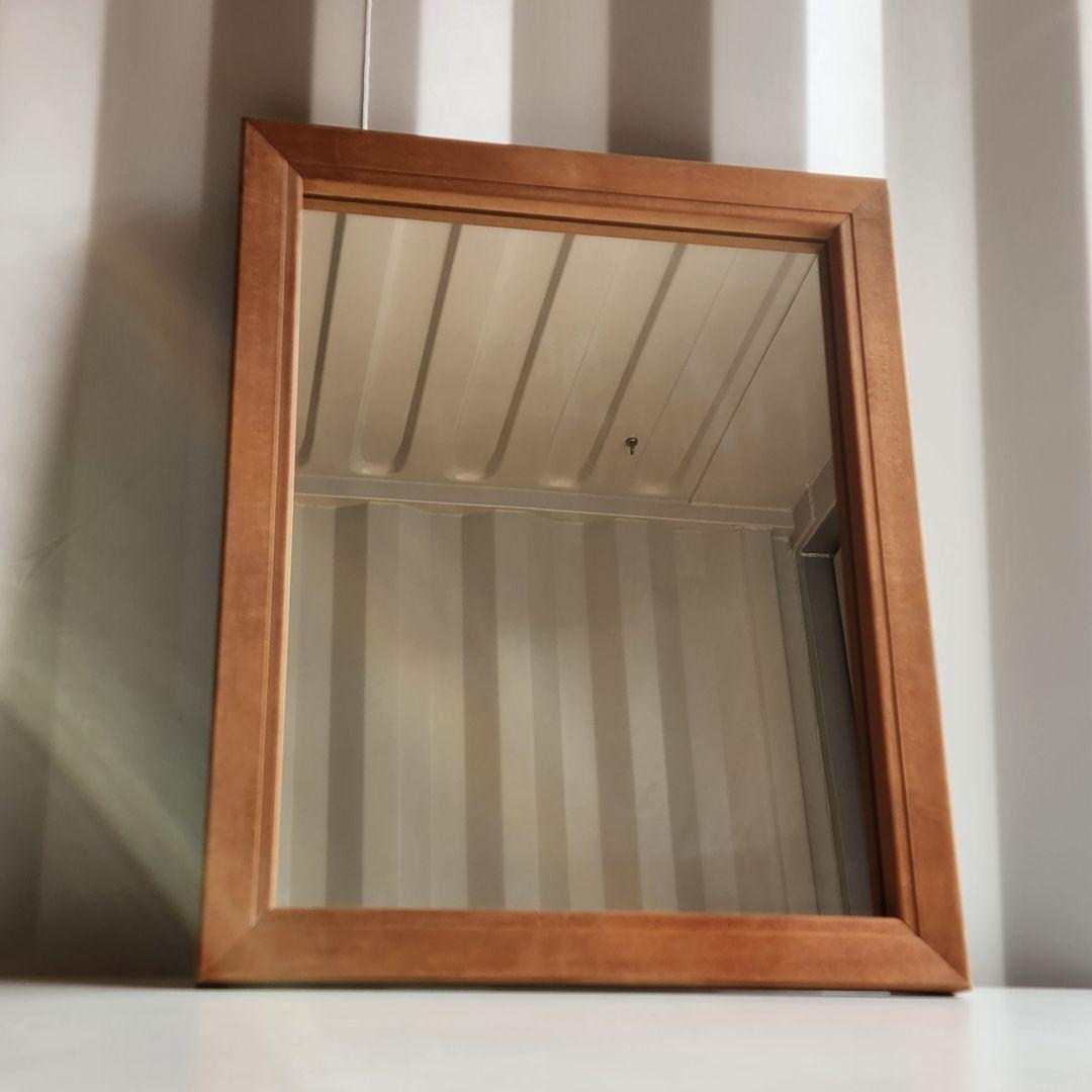 ヴィンテージ　木製フレーム　ウォールミラー 壁掛け鏡 天然木 鏡