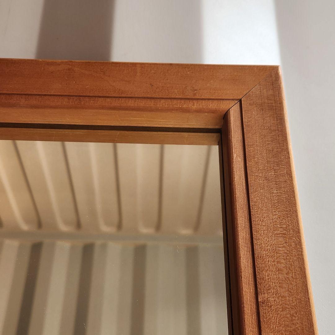 ヴィンテージ　木製フレーム　ウォールミラー 壁掛け鏡 天然木 鏡