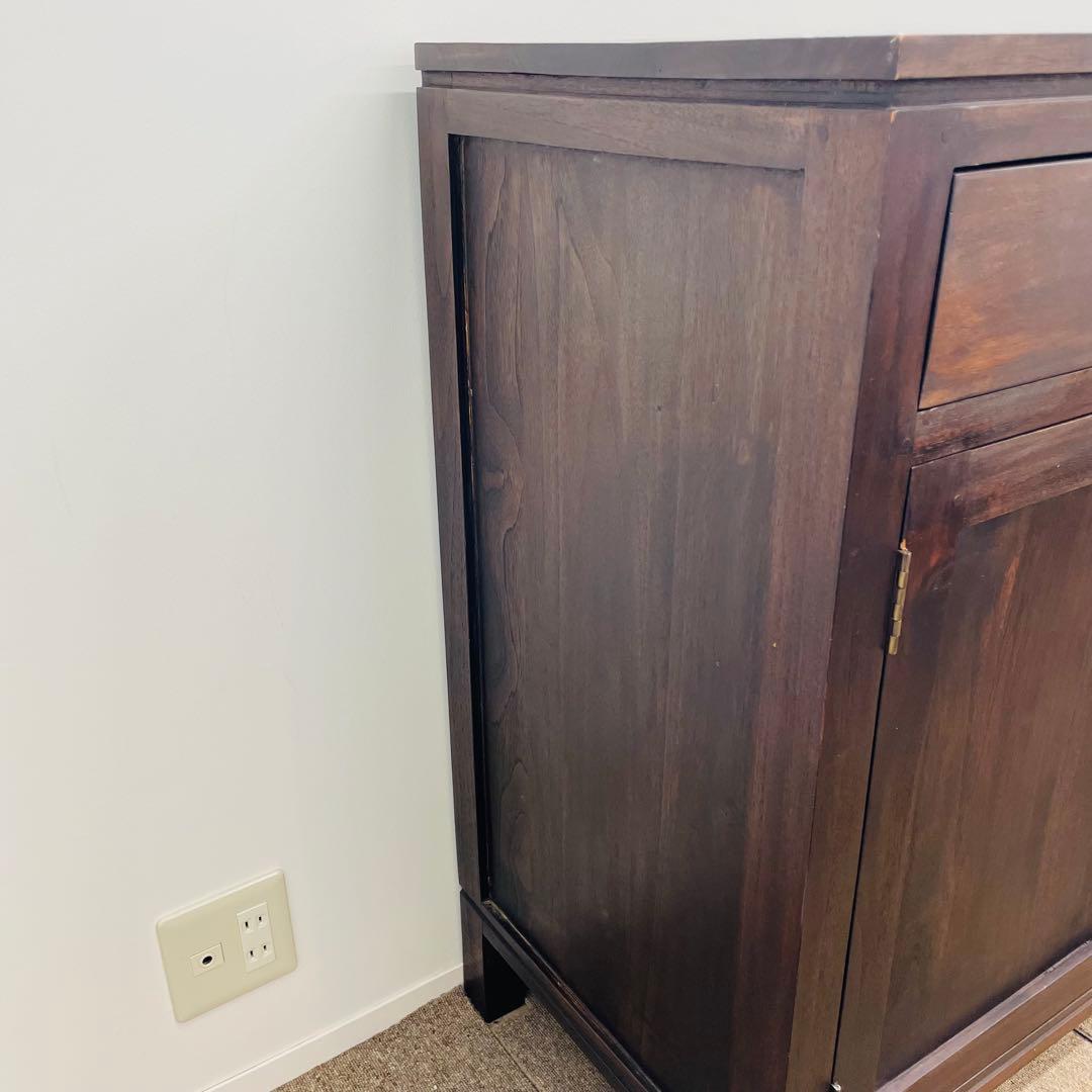 アジアン家具 チーク調 無垢風 大型サイドボード 幅187cm 高級店舗什器