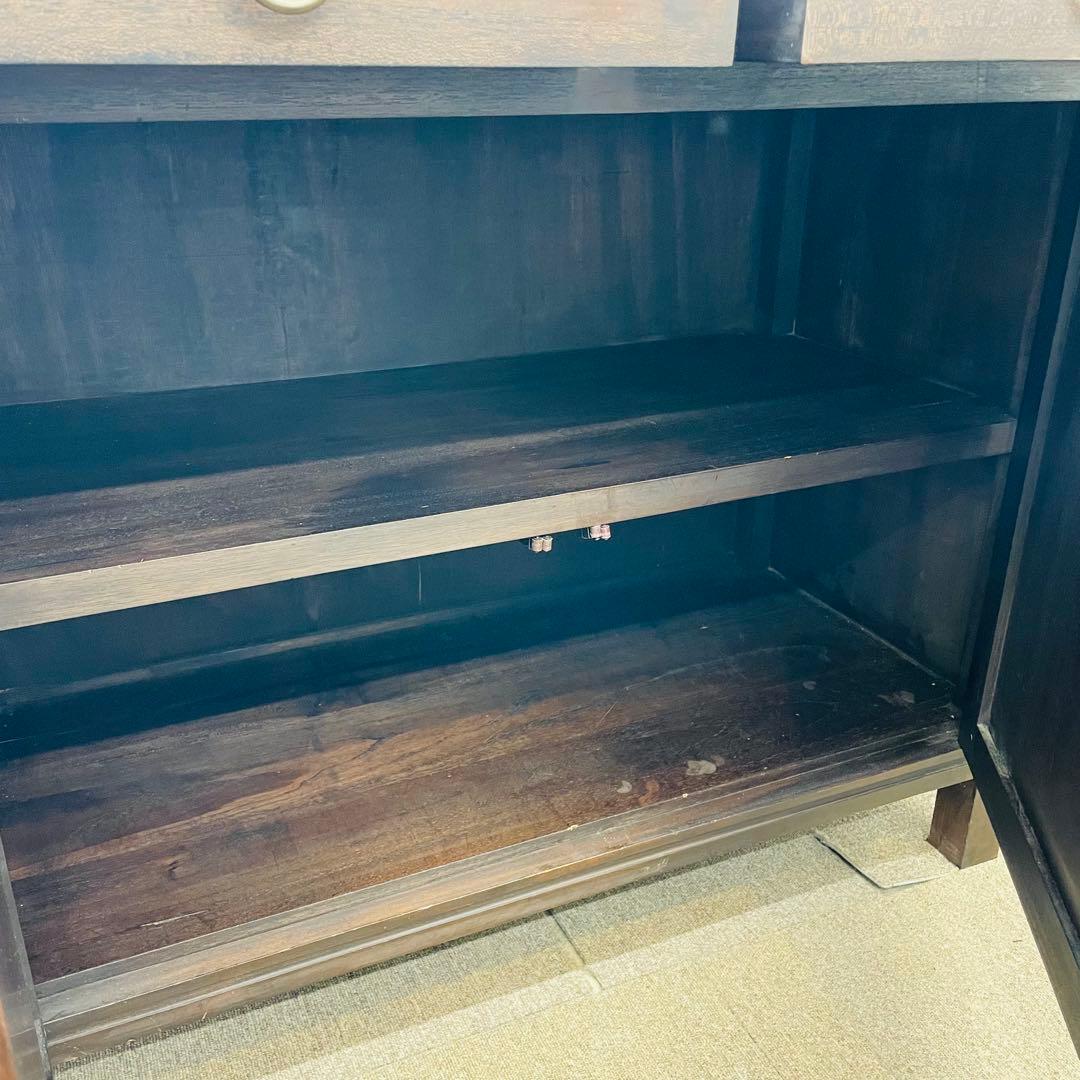 アジアン家具 チーク調 無垢風 大型サイドボード 幅187cm 高級店舗什器