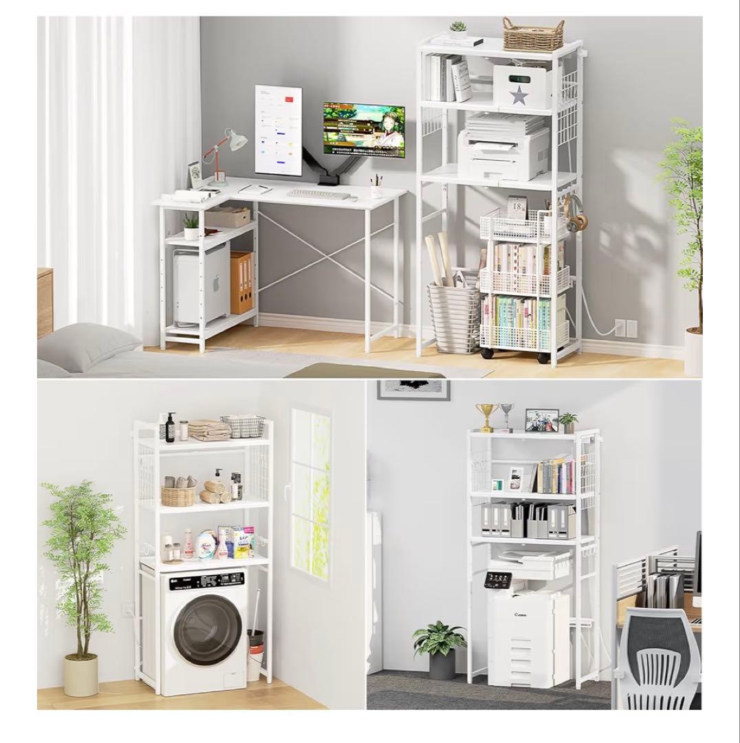 レンジラック　幅伸縮　2口コンセント　高さ調整レンジラック ゴミ箱上ラック