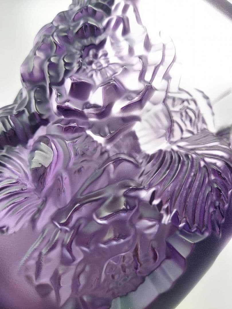 LALIQUE ベース ピヴォワーヌ パープルガラス工芸 アール・ヌーヴォー