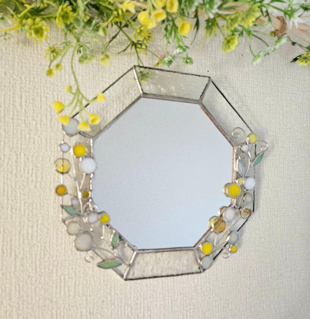 ✴︎:.。アネラ様　オーダー作品♪ ミモザの八角形鏡