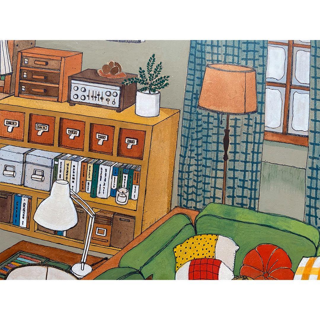 《送料無料》原画「くつろぐ3匹」猫イラスト 水彩画