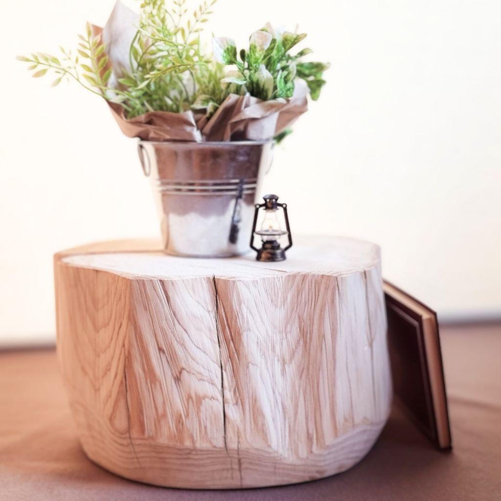 【セール品】ナチュラルウッドのサイドテーブル 木の温もりとひのきの香り