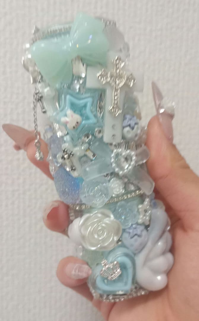 アイコスケースデコ　ハンドメイド　水色　IQOS