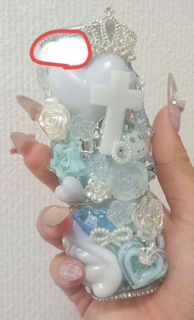 アイコスケースデコ　ハンドメイド　水色　IQOS