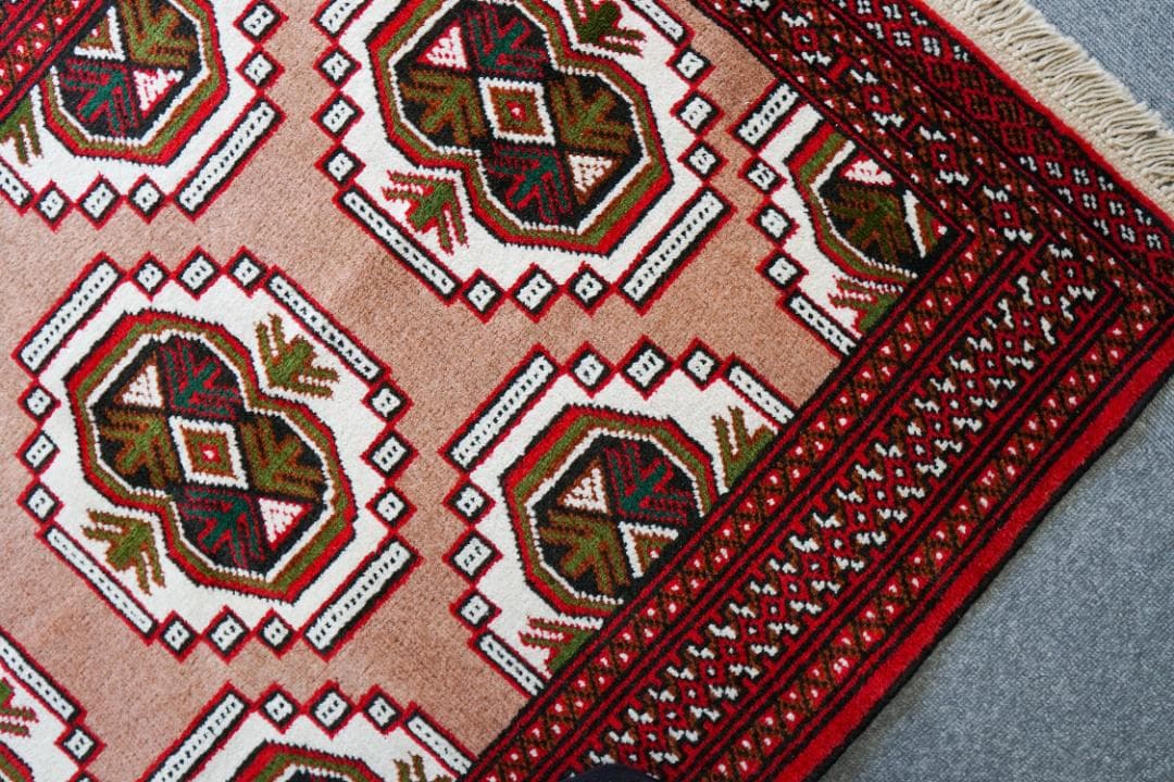 108x82cm トルクメン 手織り絨毯 ペルシャ絨毯 トライバルラグ