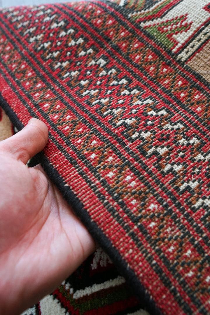 108x82cm トルクメン 手織り絨毯 ペルシャ絨毯 トライバルラグ