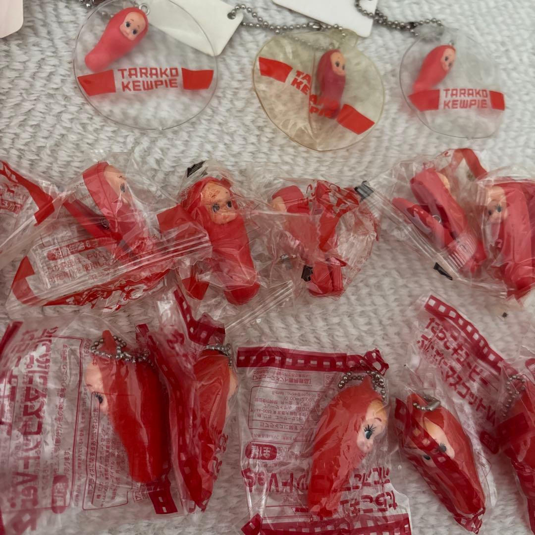 平成レトロ レア キューピー たらこ のキーホルダー とクリップ24個