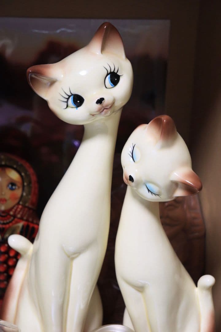 ペア猫(昭和レトロ)②　シャム猫