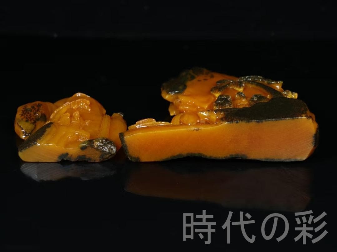 中国古美術【田黄石 山水人物】尚均作款 細密彫 純手彫り 寿山石細作 在銘 擺件