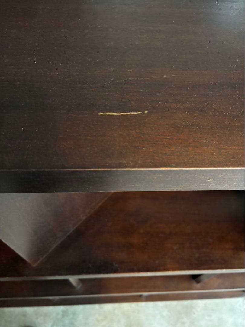 ダークブラウン オープンシェルフ レコード棚