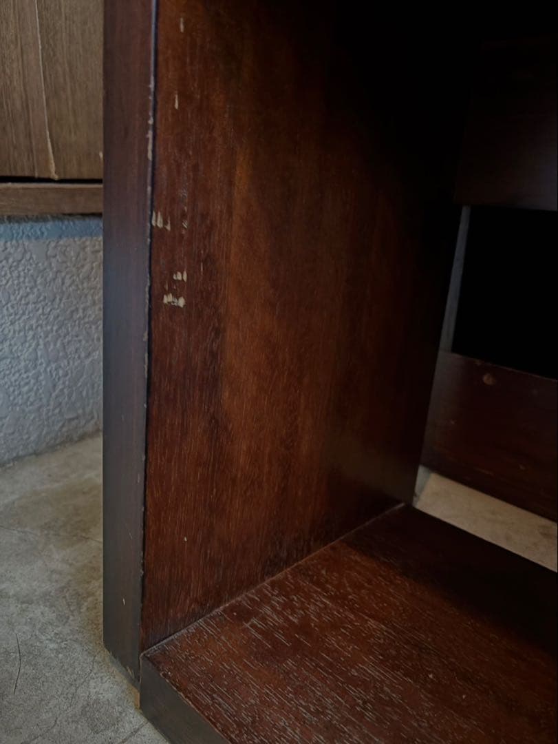 ダークブラウン オープンシェルフ レコード棚