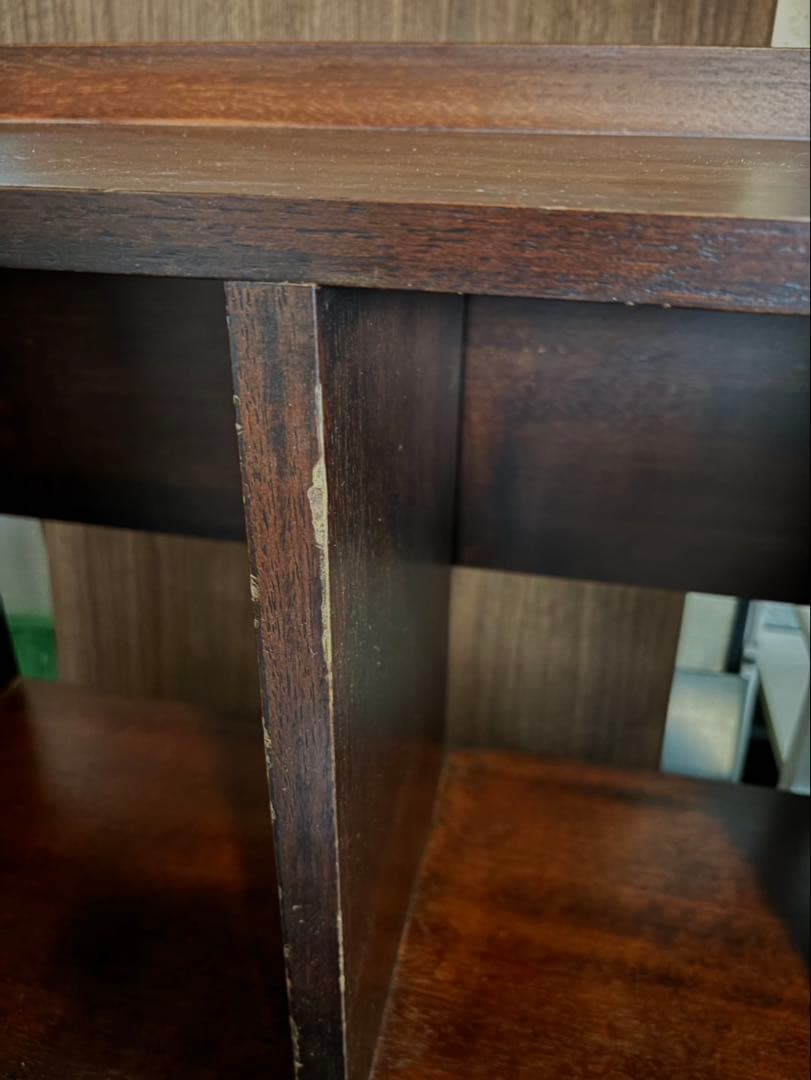 ダークブラウン オープンシェルフ レコード棚