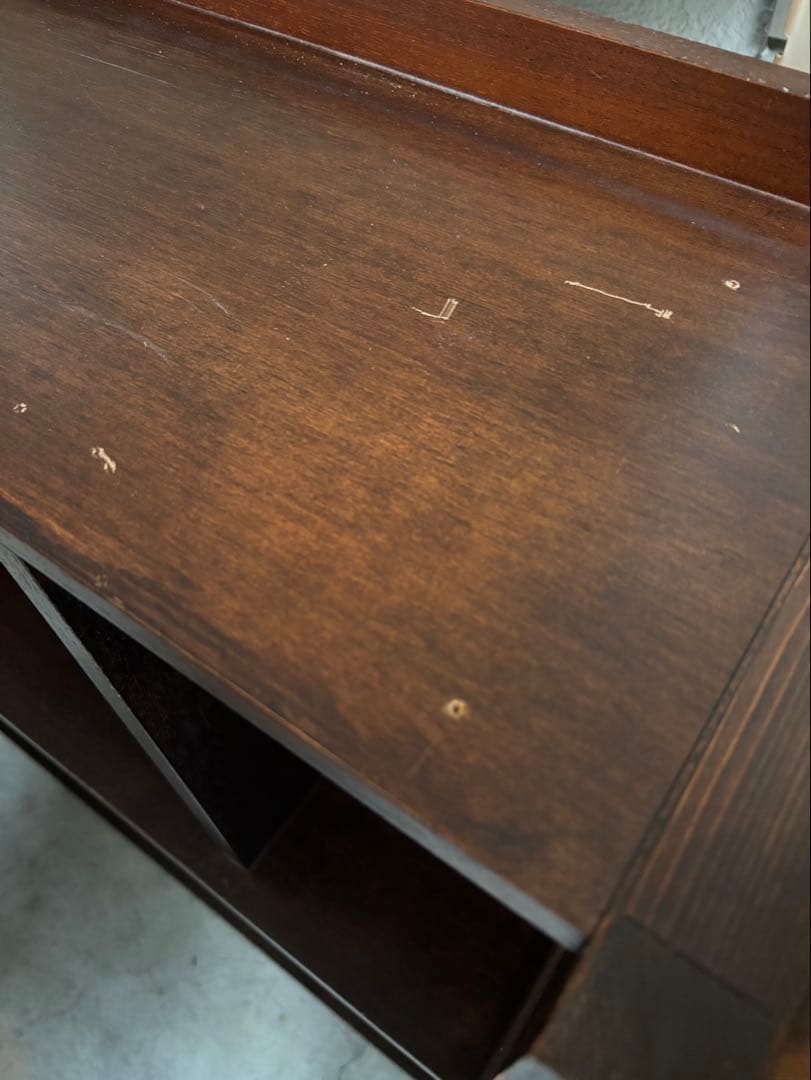 ダークブラウン オープンシェルフ レコード棚