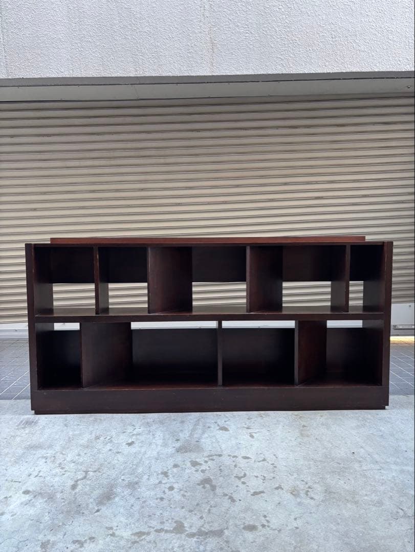ダークブラウン オープンシェルフ レコード棚