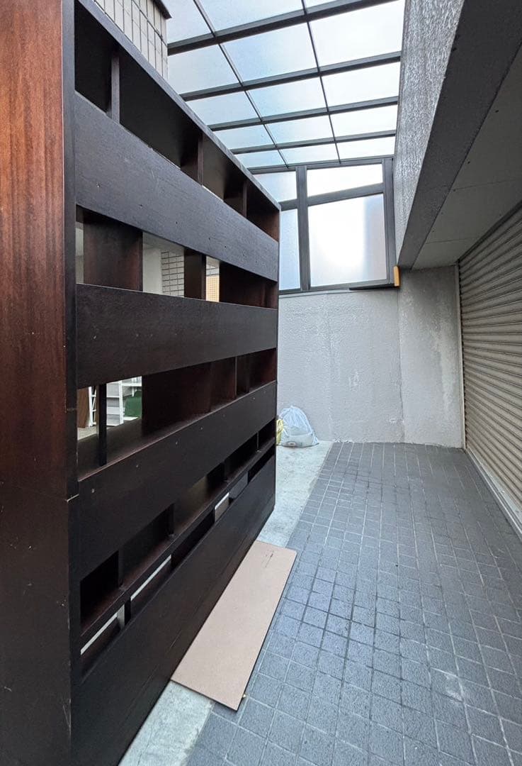 ダークブラウン オープンシェルフ レコード棚