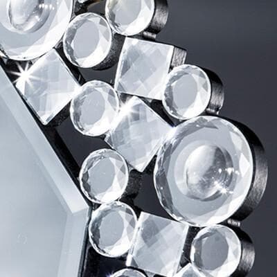 八角ミラー　クリスタル　風水　八角形　インテリア　卓上　壁掛け　装飾豪華