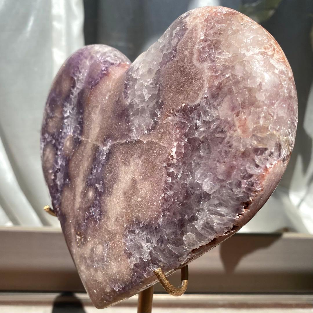 ★★★破格 最終特価【 特大 ピンクアメジスト 原石 ハート 1.54kg