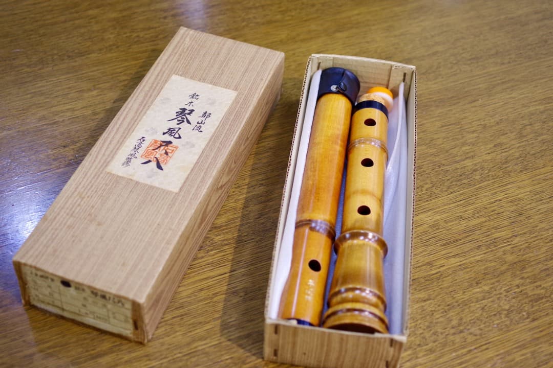 銘木 琴風尺八 琴古流　1尺8寸 楓　石高琴風監修