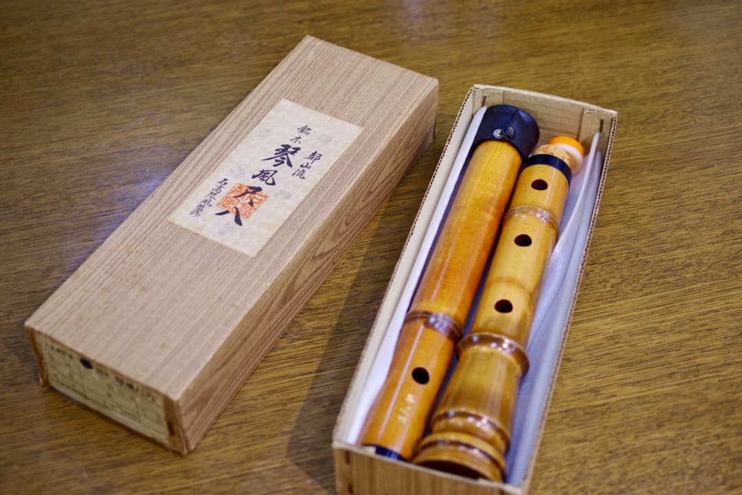 銘木 琴風尺八 琴古流　1尺8寸 楓　石高琴風監修
