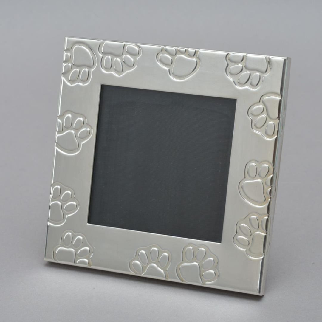 ティファニー SV925 フォトフレーム スクエア ペット 肉球 保存袋/箱付き