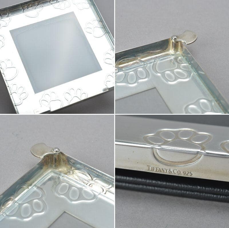 ティファニー SV925 フォトフレーム スクエア ペット 肉球 保存袋/箱付き