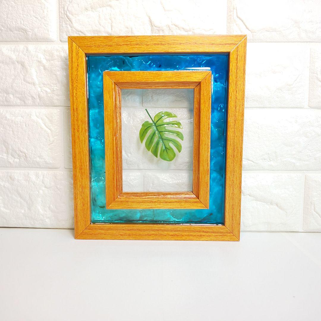 【1210】オーシャンアート　ウッドレジン　フォトフレーム　海レジン　インテリア