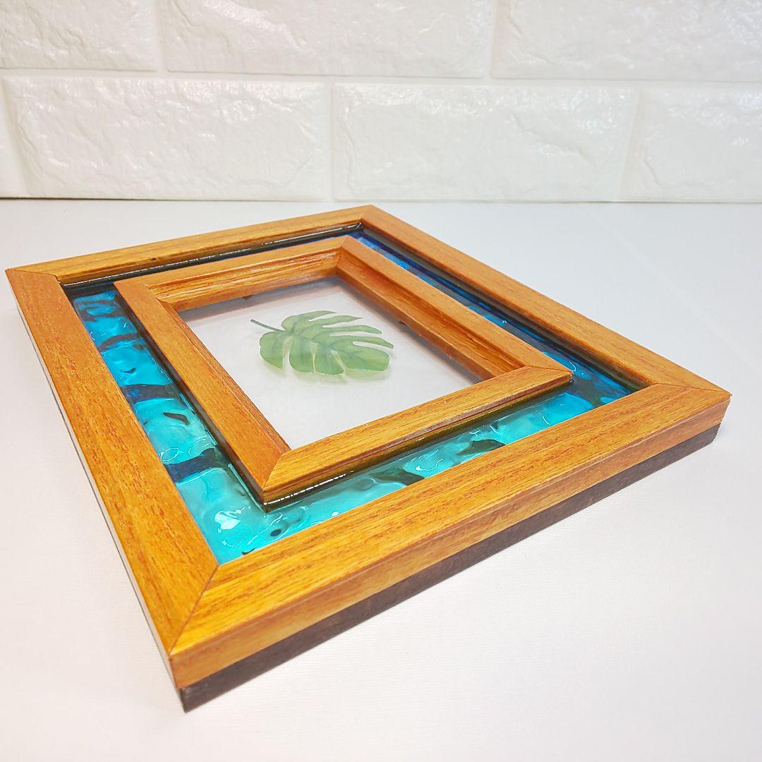 【1210】オーシャンアート　ウッドレジン　フォトフレーム　海レジン　インテリア