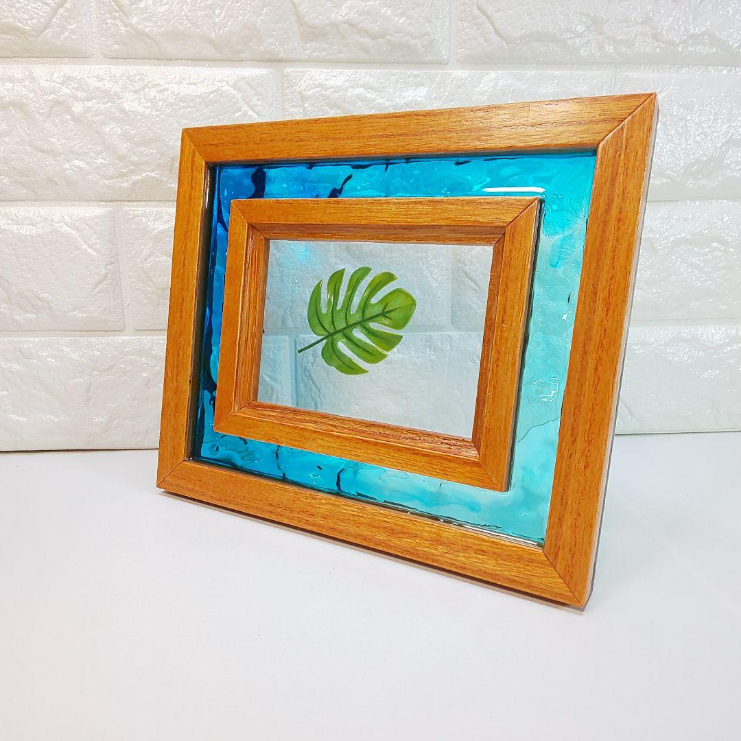 【1210】オーシャンアート　ウッドレジン　フォトフレーム　海レジン　インテリア