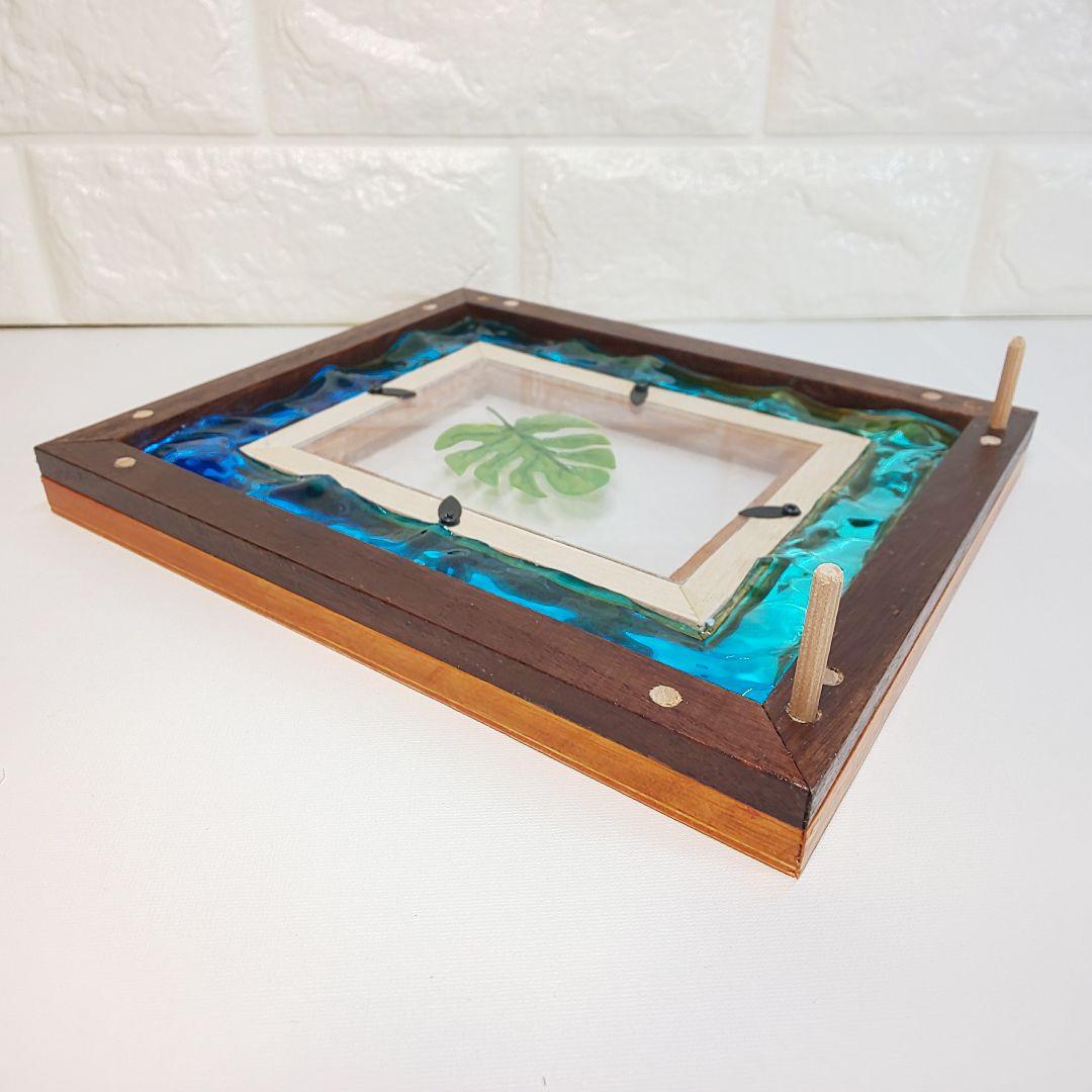 【1210】オーシャンアート　ウッドレジン　フォトフレーム　海レジン　インテリア