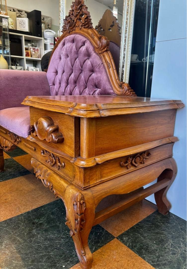 【地域限定無料配送】ソファテレフォンチェアイタリア猫脚アンティーク