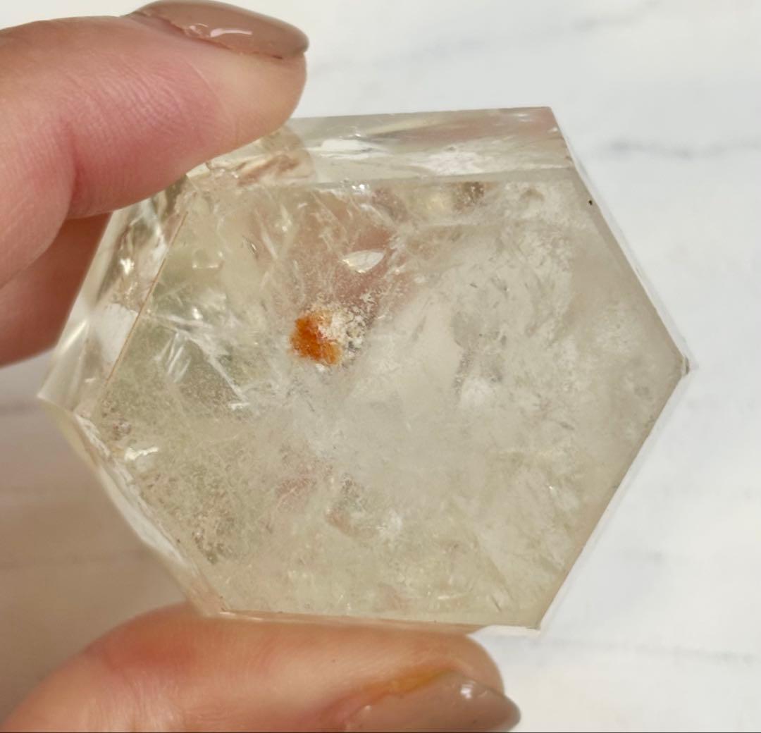 《非加熱・レインボー希少》ナチュラルシトリン　ダイヤカット＊高透明度　多面カット