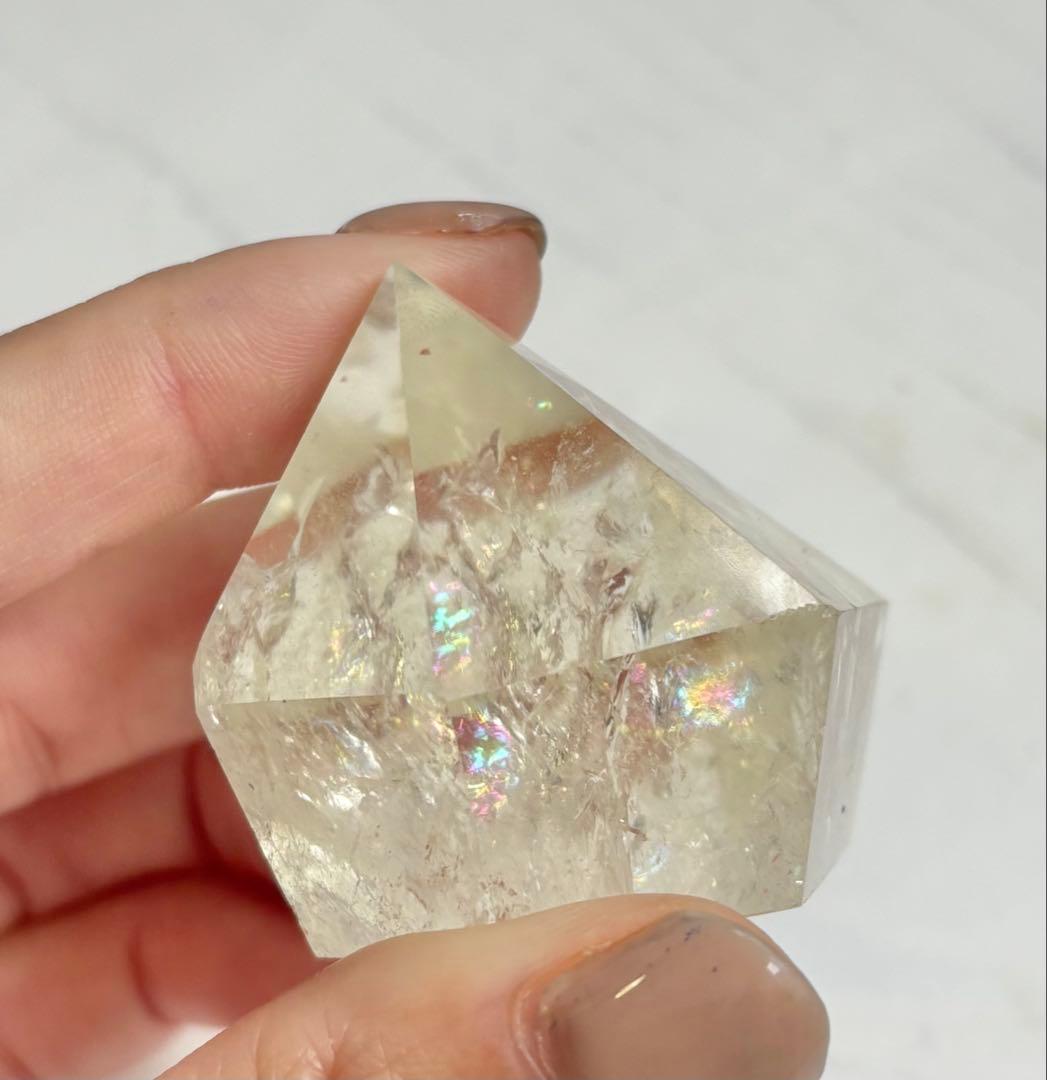 《非加熱・レインボー希少》ナチュラルシトリン　ダイヤカット＊高透明度　多面カット