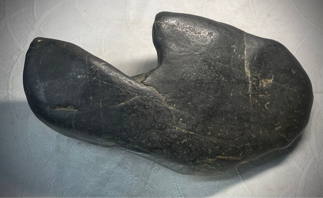 6244 名石 北上川石 ウブ 銘 二子山 水石 盆石 盆栽 骨董 アンティーク