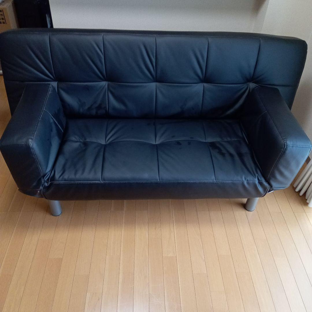 ニトリ ソファベッド (Nシールド マークスAM BK) ブラック