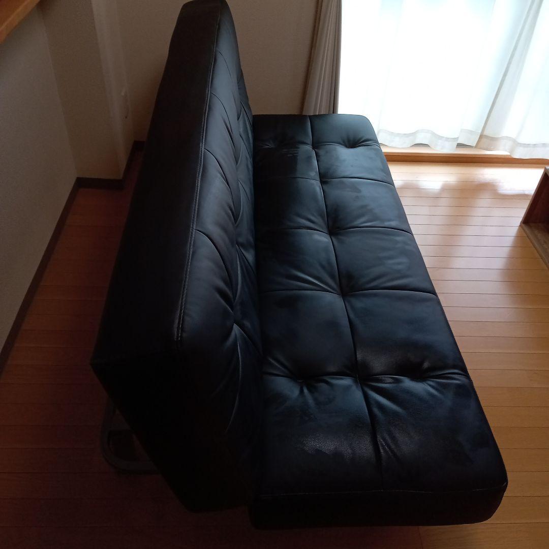 ニトリ ソファベッド (Nシールド マークスAM BK) ブラック