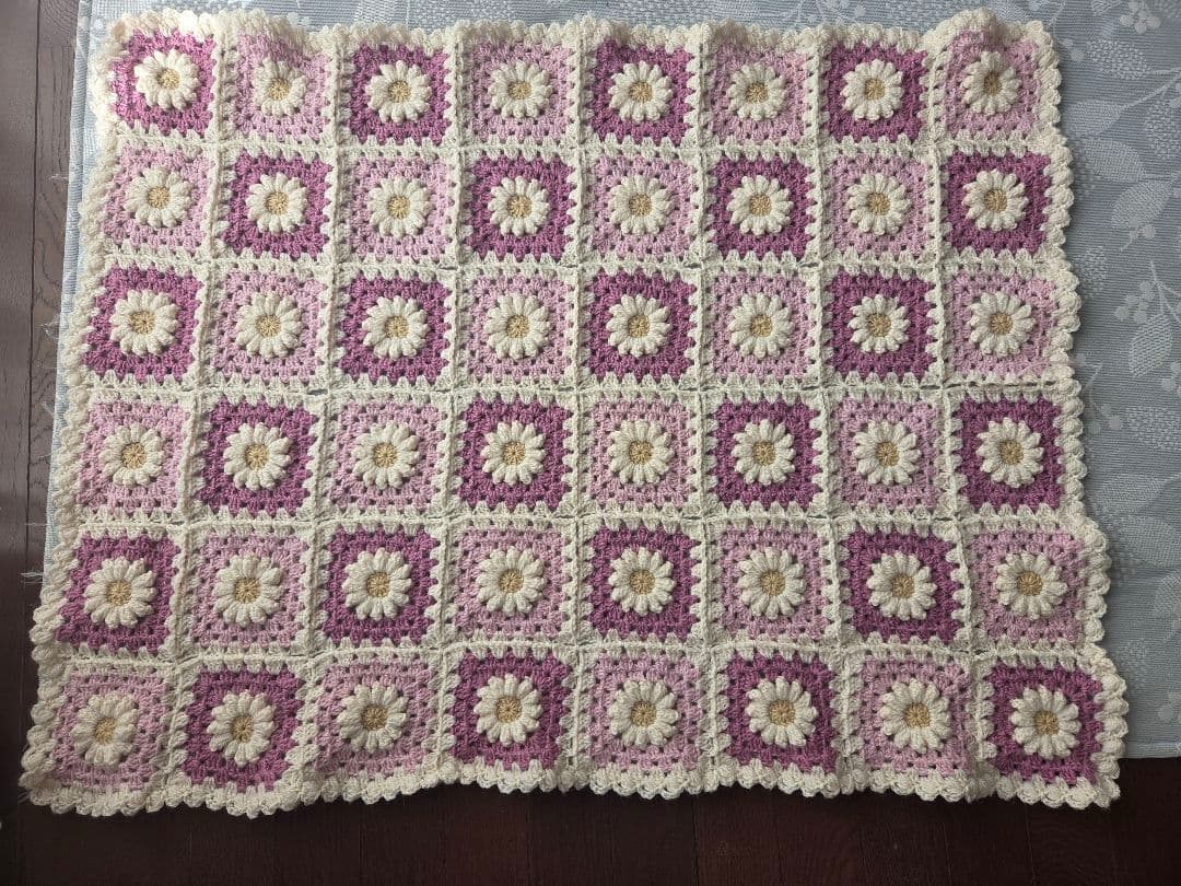 花柄グラニースクエアブランケット