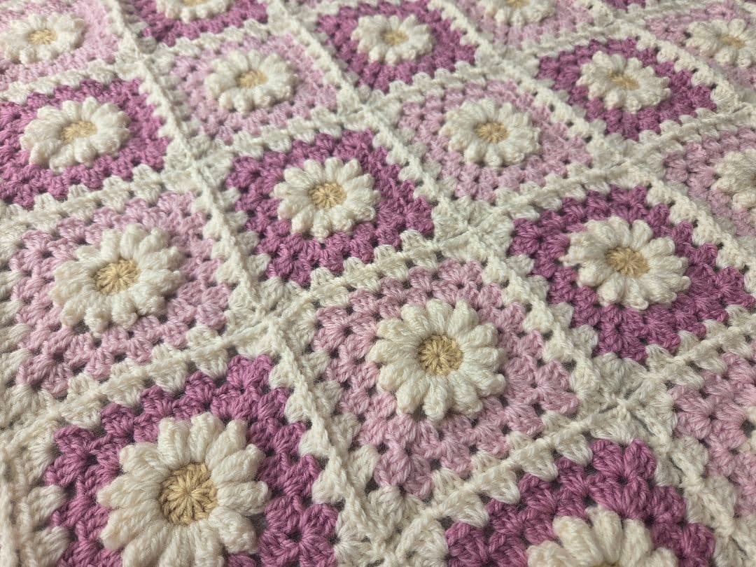 花柄グラニースクエアブランケット